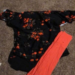 Off the shoulder swimsuit with matching skirt